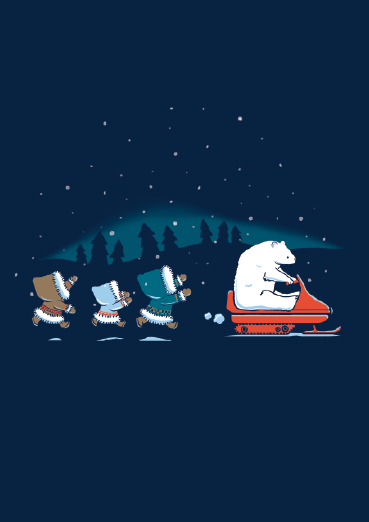 Grand Theft Arctic eCard by Tiffany Pankratz (Threadless) | Open Me