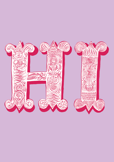 Hi eCard by Raymond Fenwick (Threadless) | Open Me