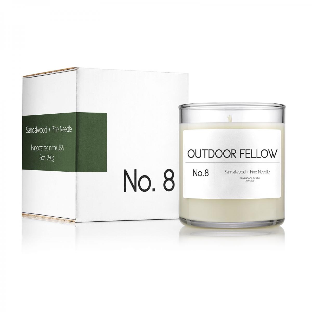 Outdoor Fellow No. 8 Sandalwood and Pine Needle Candle, $36