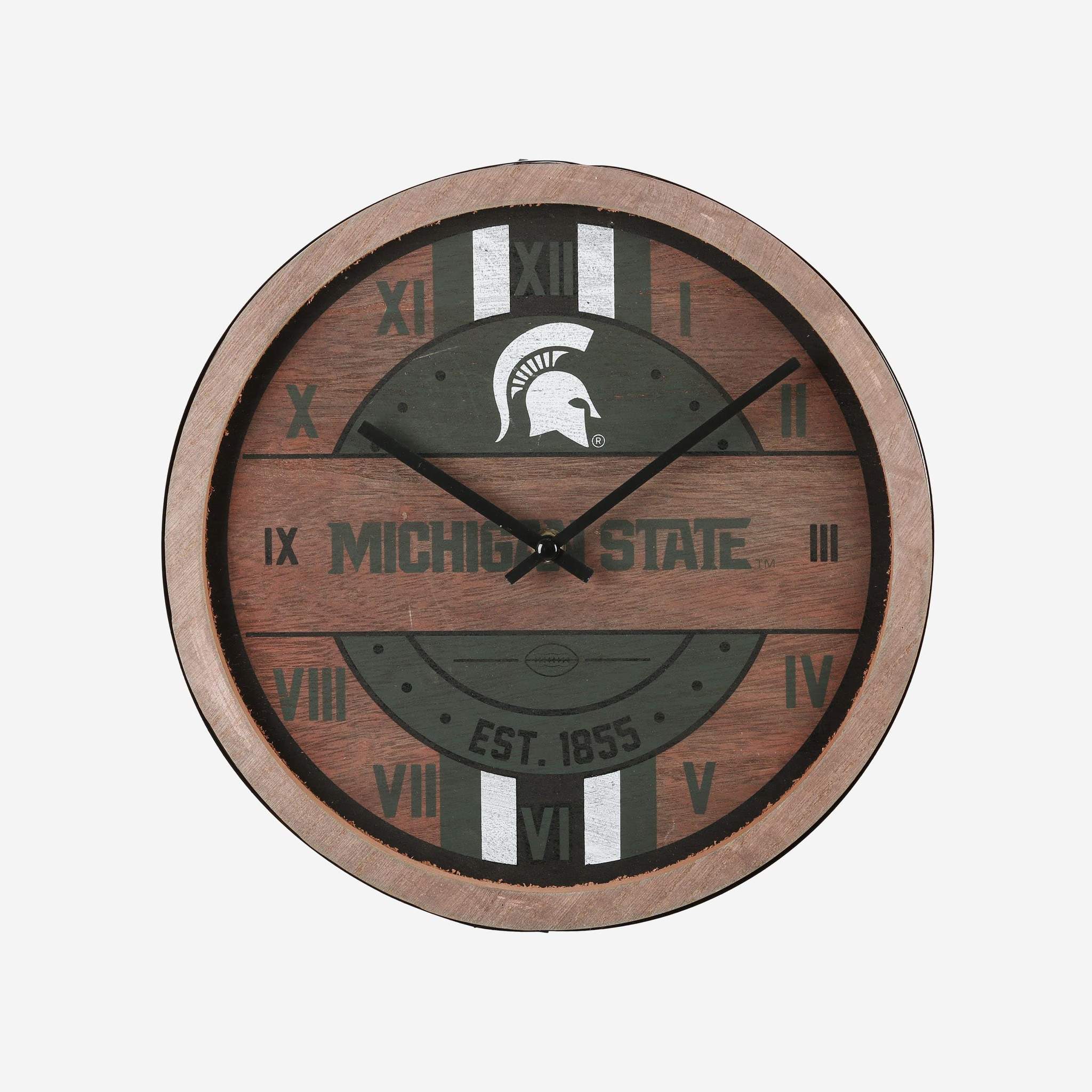 FOCO Michigan State Spartans Barrel Wall Clock